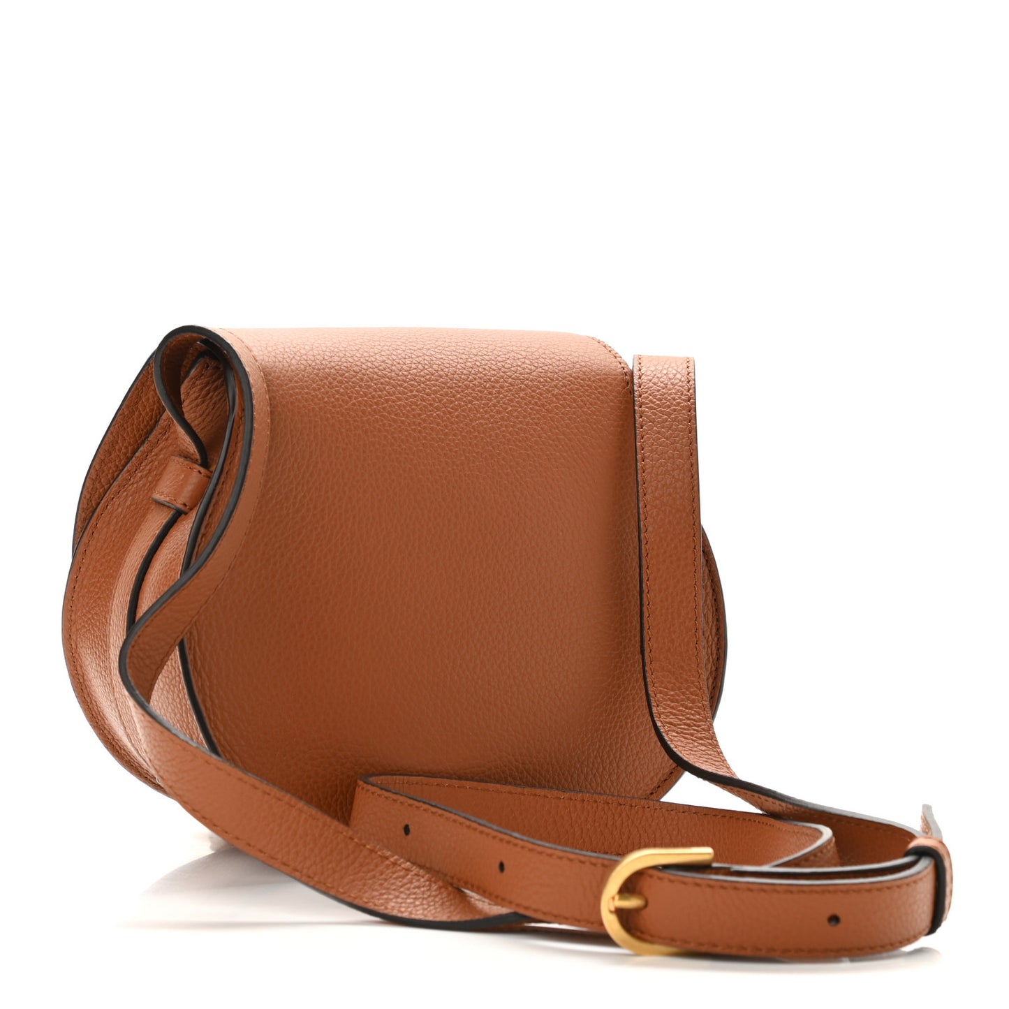 Calfskin Mini Marcie Round Crossbody Bag Tan