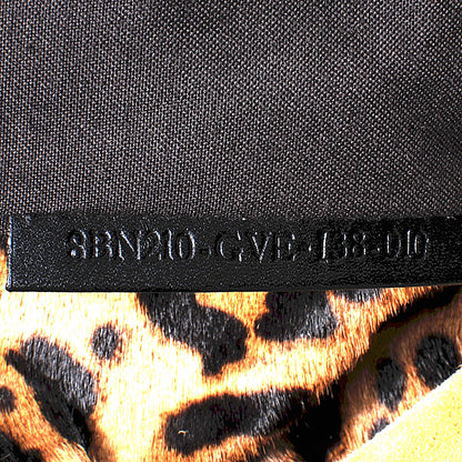 Fendi Calfskin Calf Hair Leopard Print Large Peekaboo Iconic Satchel Black 5 of 13