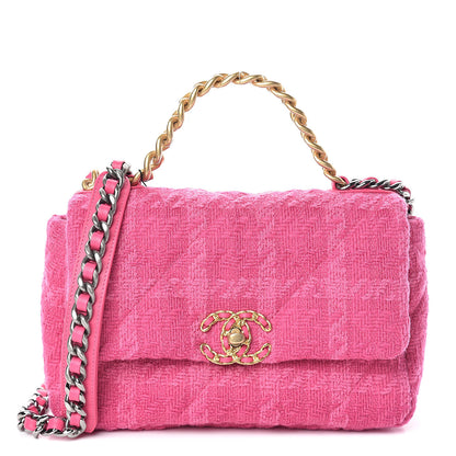Chanel Tweed Quilted Medium 19 Flap Pink 1 of 11