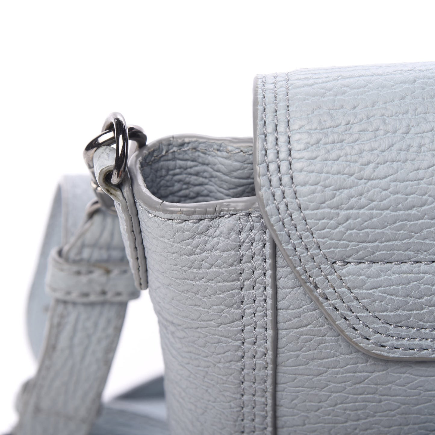 3.1 Textured Calfskin Mini Pashli Satchel Light Blue