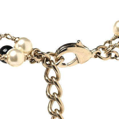 Chanel Pearl CC 100th Anniversary Coco Charm Necklace Black Beige Gold 5 of 7