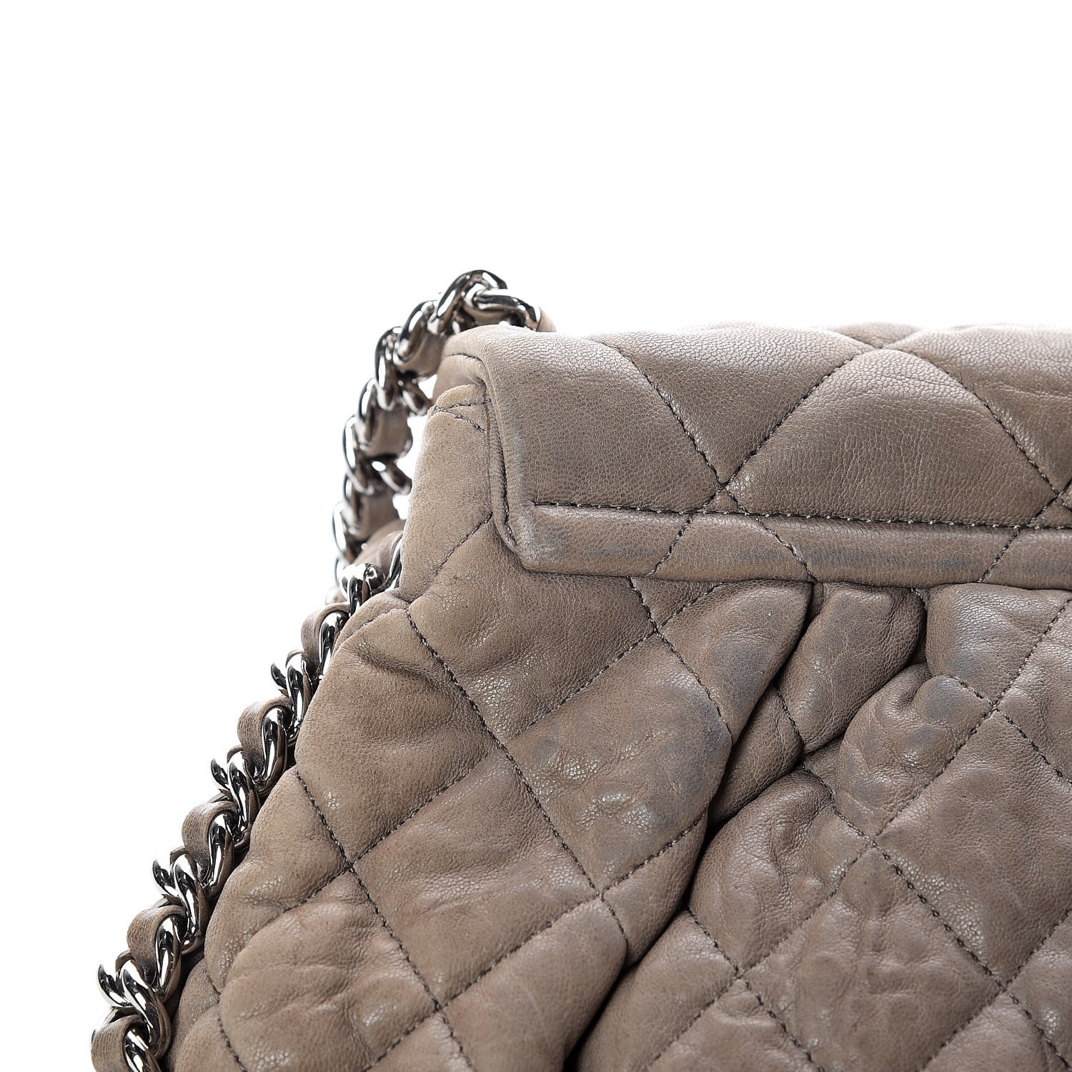 Chanel Washed Lambskin Quilted Medium Chain Around Messenger Taupe 22 of 24