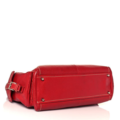 Prada Vitello Daino Shoulder Bag Rosso 3 of 12