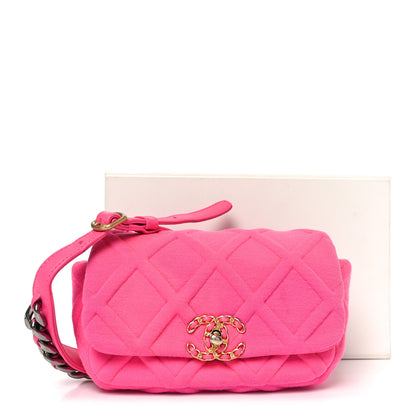 Chanel Jersey Quilted Chanel 19 Waist Bag Pink 10 of 10
