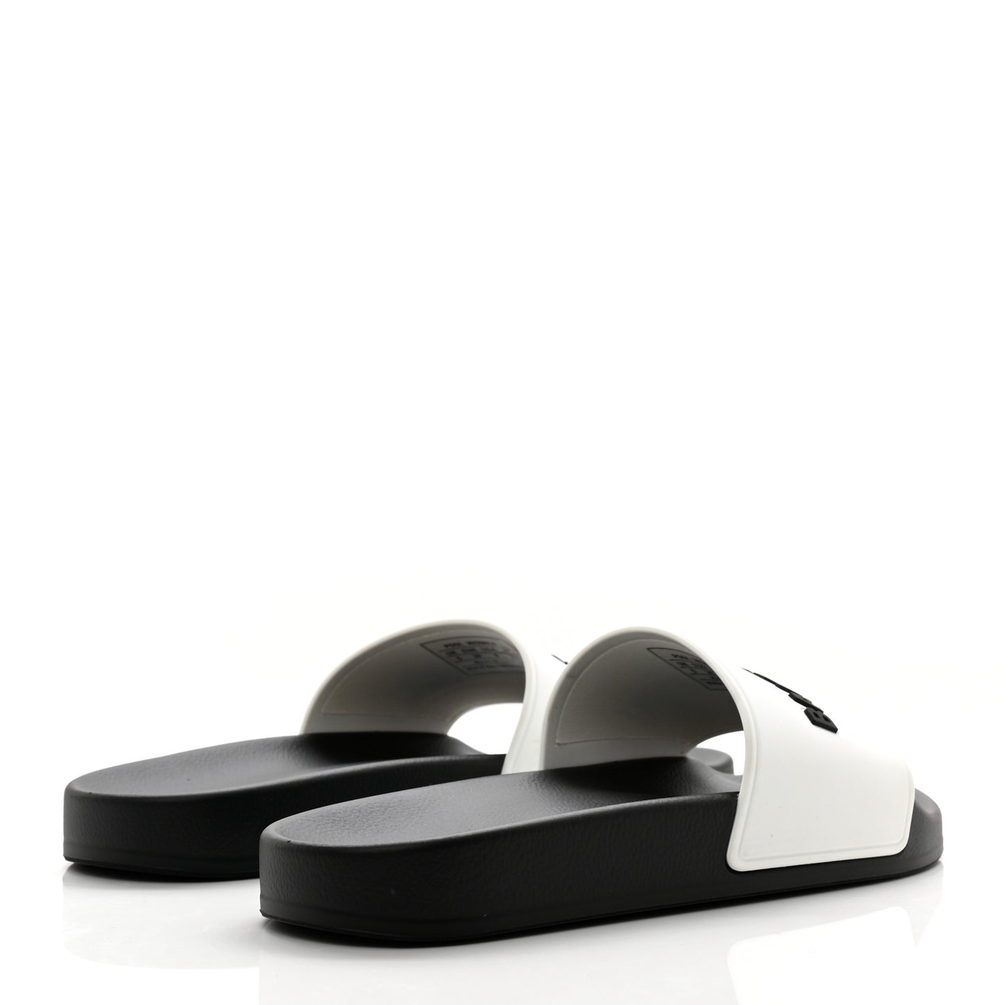 Rubber Womens Logo Pool Slide Sandals 38 Black White