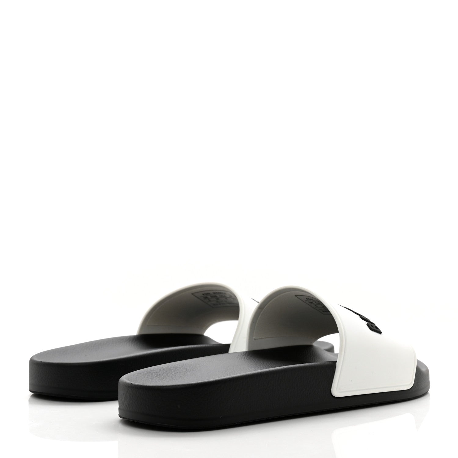 Balenciaga Rubber Womens Logo Pool Slide Sandals 38 Black White 4 of 7