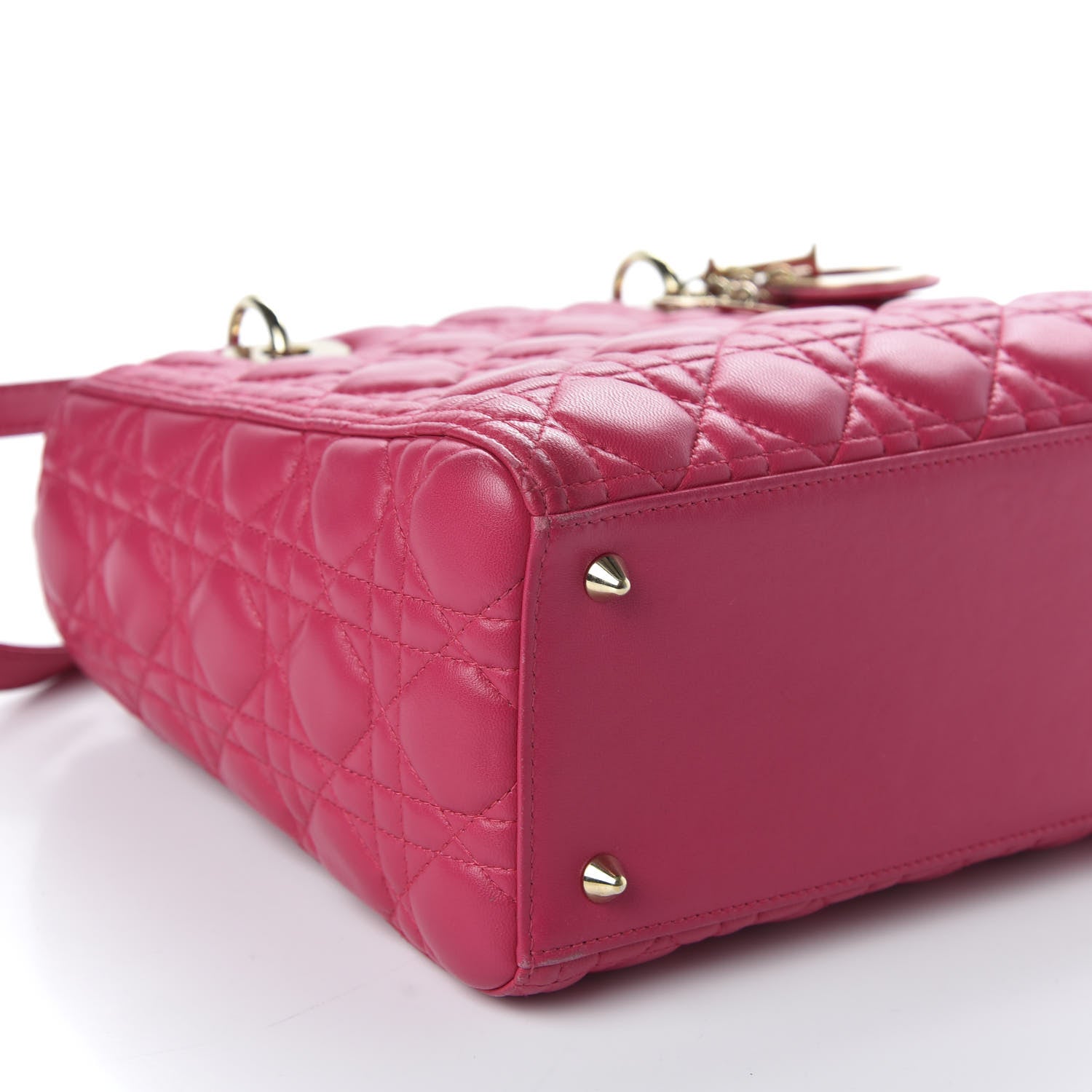 Christian Dior Lambskin Cannage Medium Lady Dior Pink 7 of 9