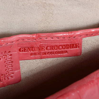 Nancy Gonzalez Crocodile Envelope Convertible Clutch Coral 8 of 8