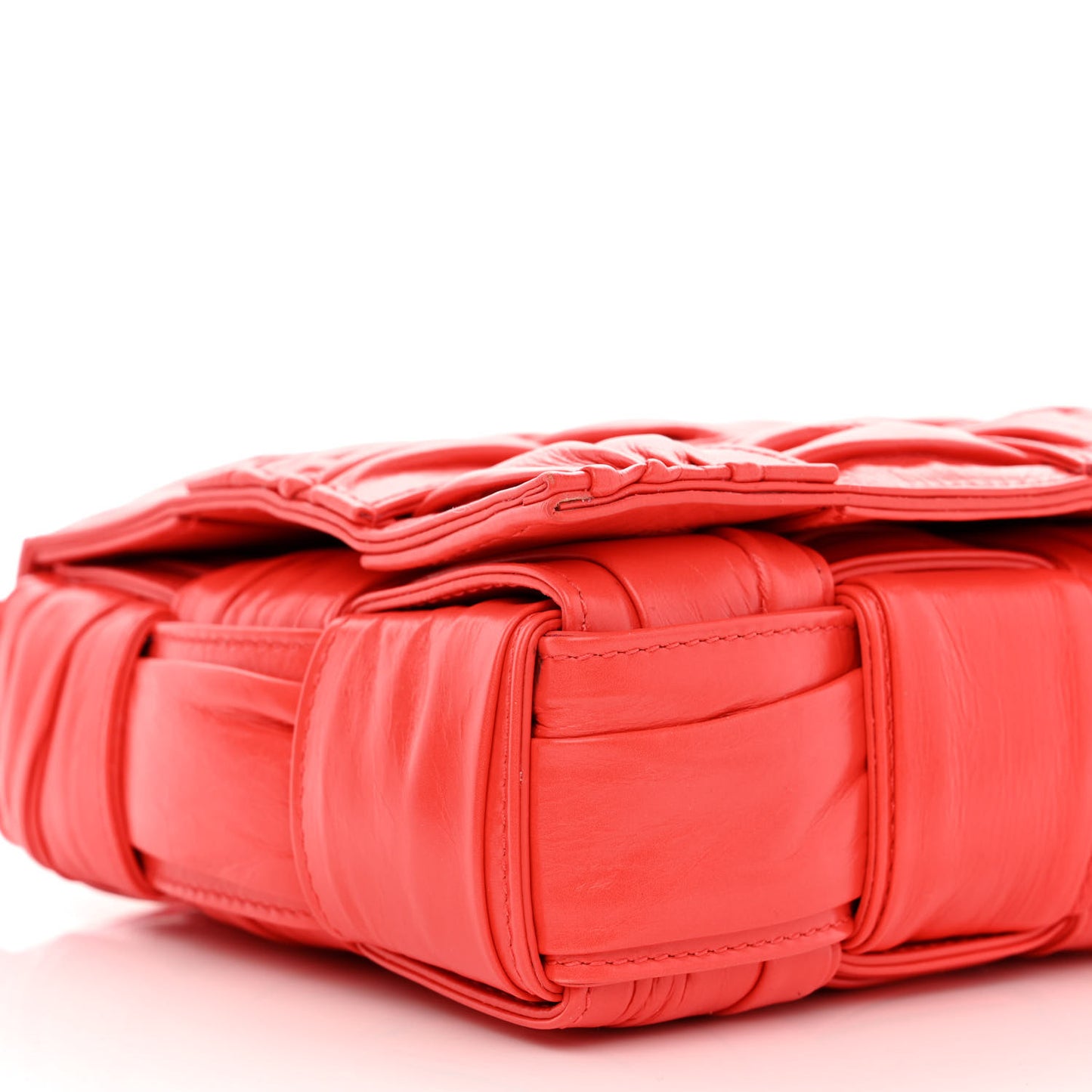 Calfskin Intreccio Plisse Cassette Crossbody Bag Sunburst