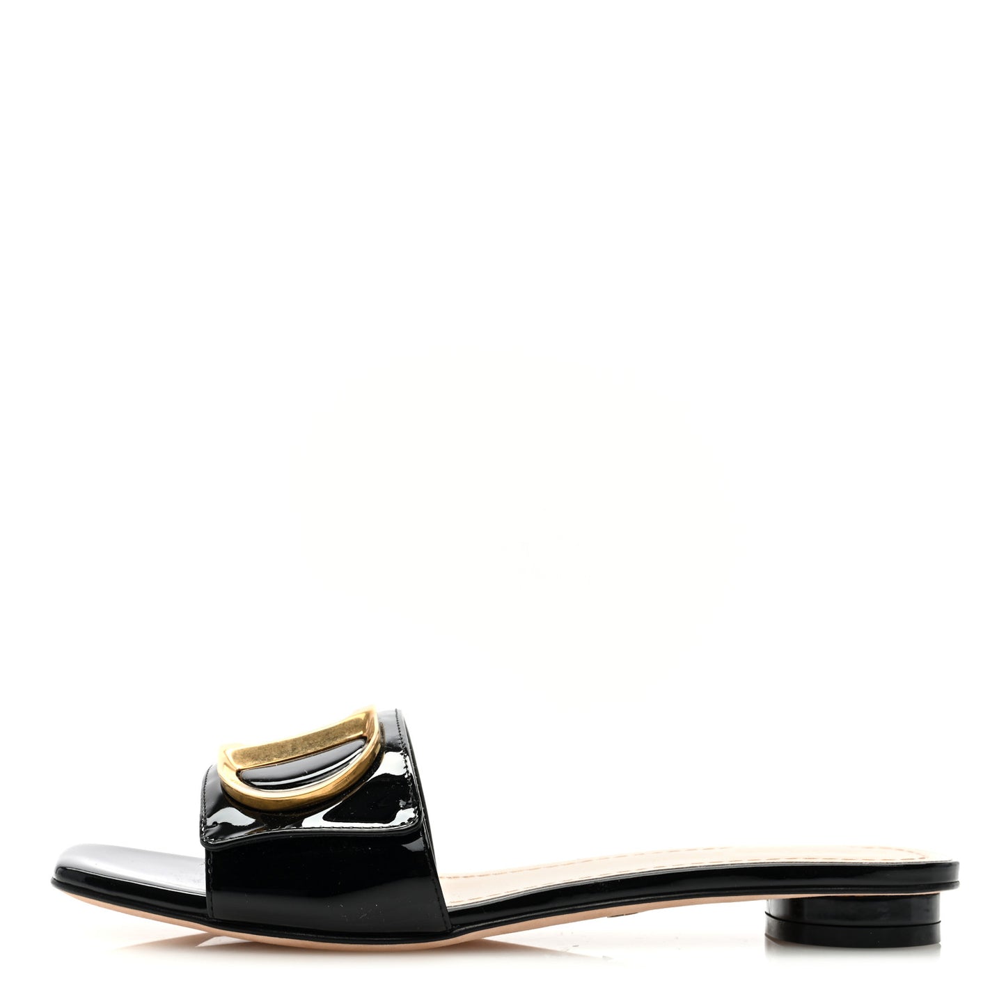 Patent C'est Dior Slide Sandals 36.5 Black