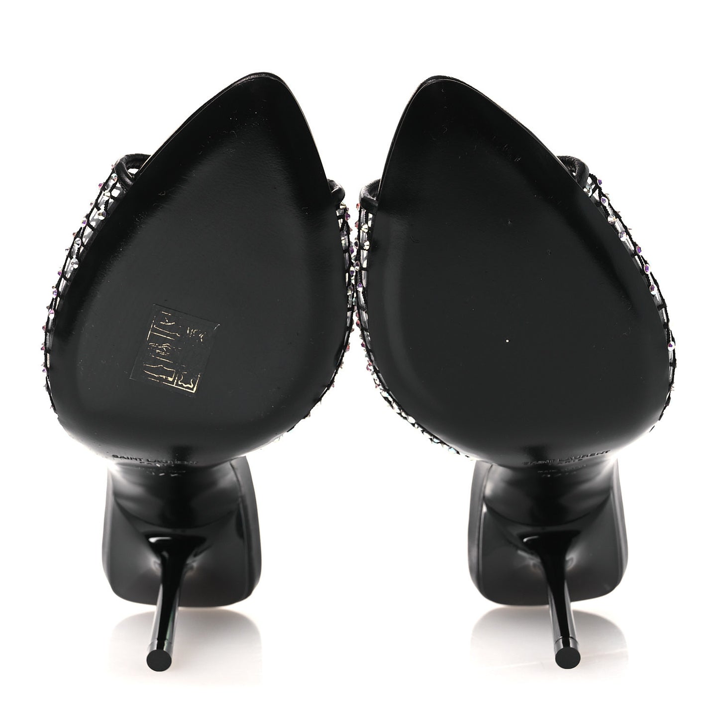 Mesh Strass Giqua 95 Mule Sandals 37.5 Black