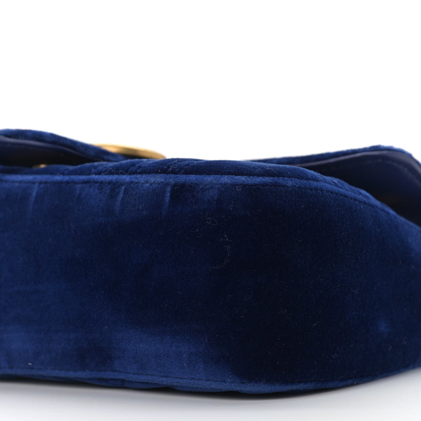 Velvet Matelasse Small GG Marmont Shoulder Bag Cobalt Blue
