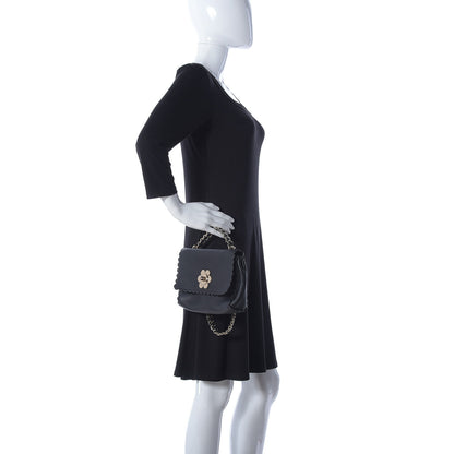 Mulberry Classic Calfskin Mini Cecily Flower Lock Crossbody Bag Black 3 of 13