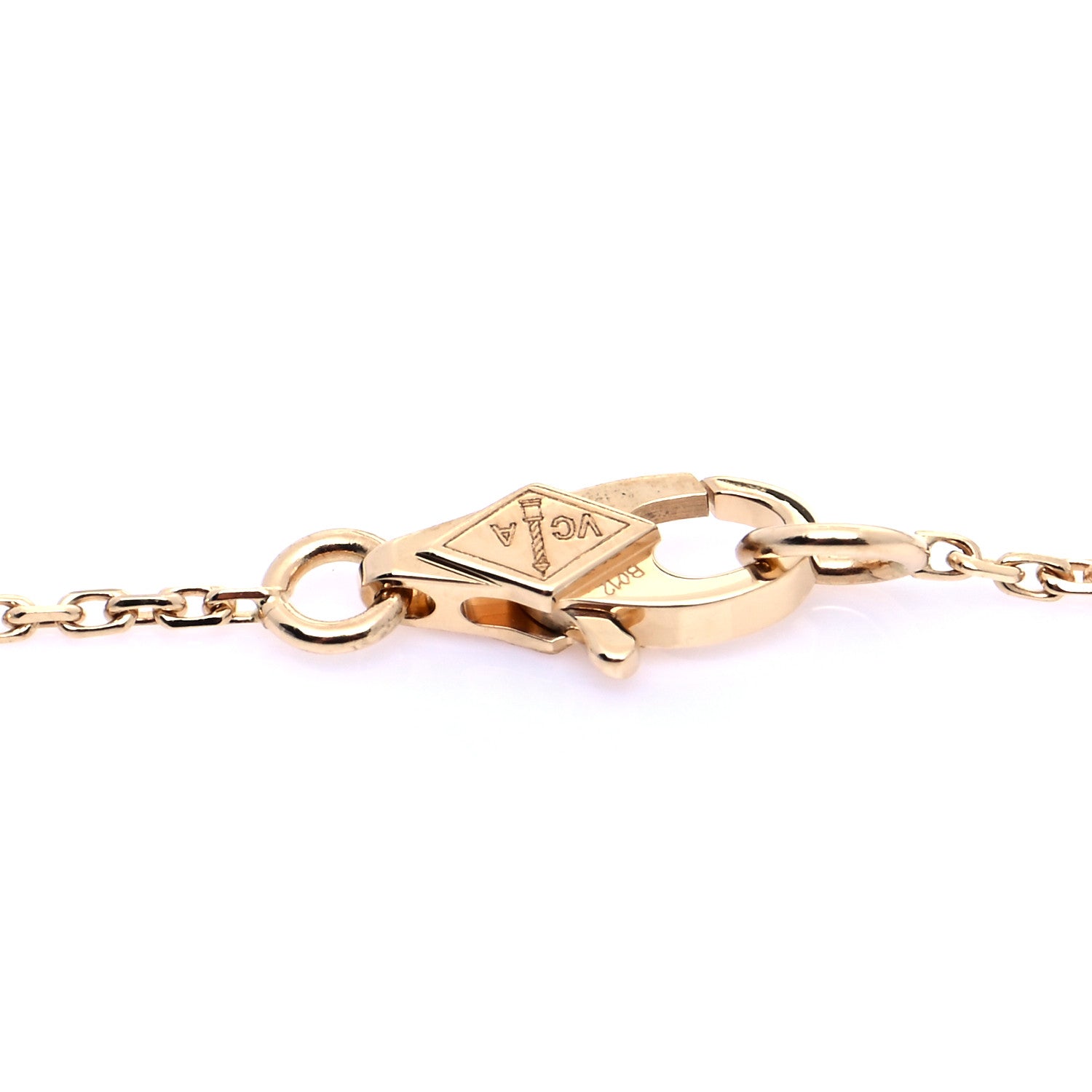 Van Cleef & Arpels 18K Yellow Gold Mother of Pearl Sweet Alhambra Pendant Necklace 6 of 7