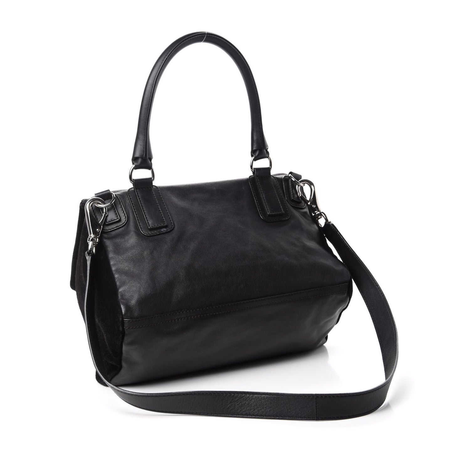 Smooth Calfskin Crocodile Embossed Medium Pandora Black