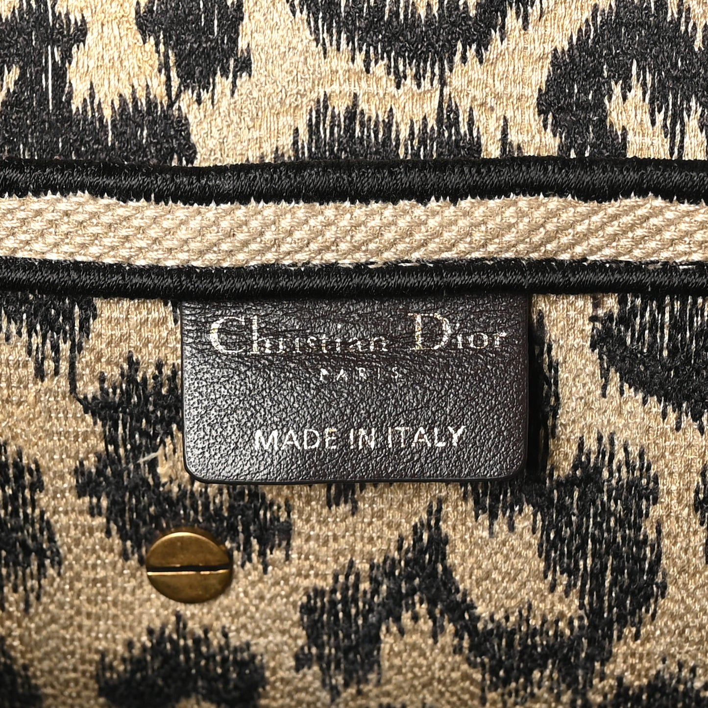 Canvas Mizza Embroidered Saddle Bag Beige Multicolor