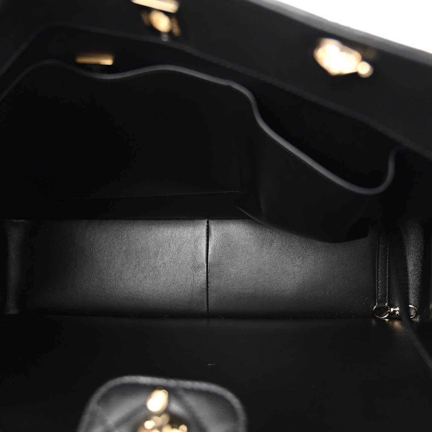 Caviar Quilted Large Shopping Tote Black