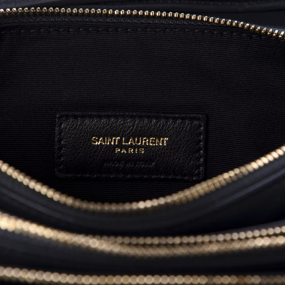 Saint Laurent Lambskin Diamond Quilted Monogram Angie Chain Bag Dark Smog 9 of 11