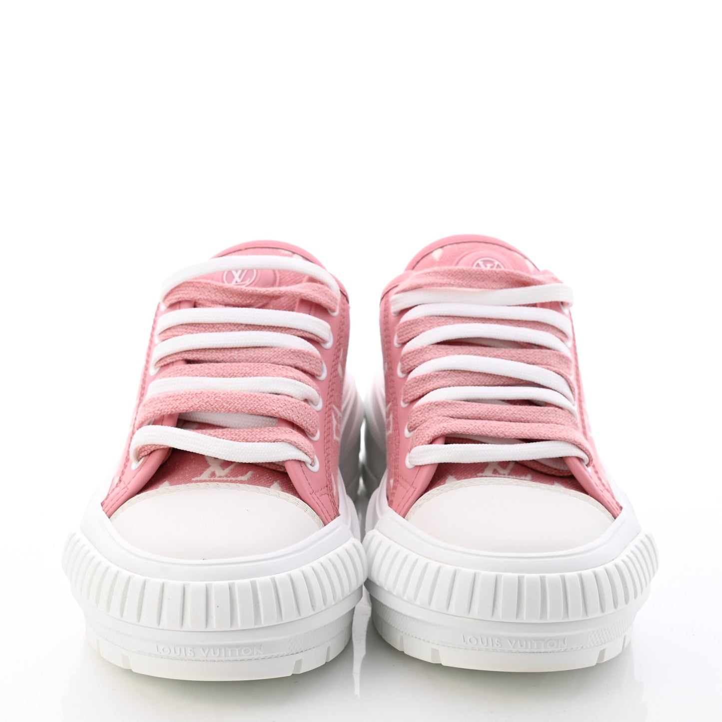 Denim Monogram Squad Sneakers 35 Pink