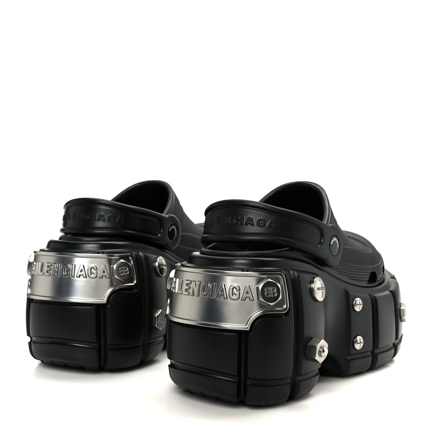 Balenciaga X CROCS Rubber Hardcroc Platform Sandals 36 Black 5 of 10