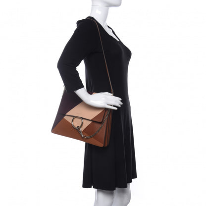 Chloe Smooth Calfskin Patchwork Medium Faye Shoulder Bag Light Tan 2 of 9