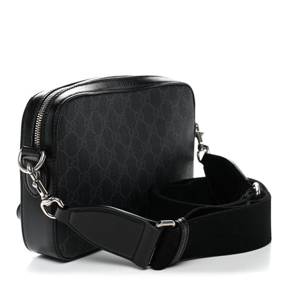 Gucci GG Supreme Monogram Azalea Calfskin Retro Interlocking G Wristlet Shoulder Bag Black 3 of 11