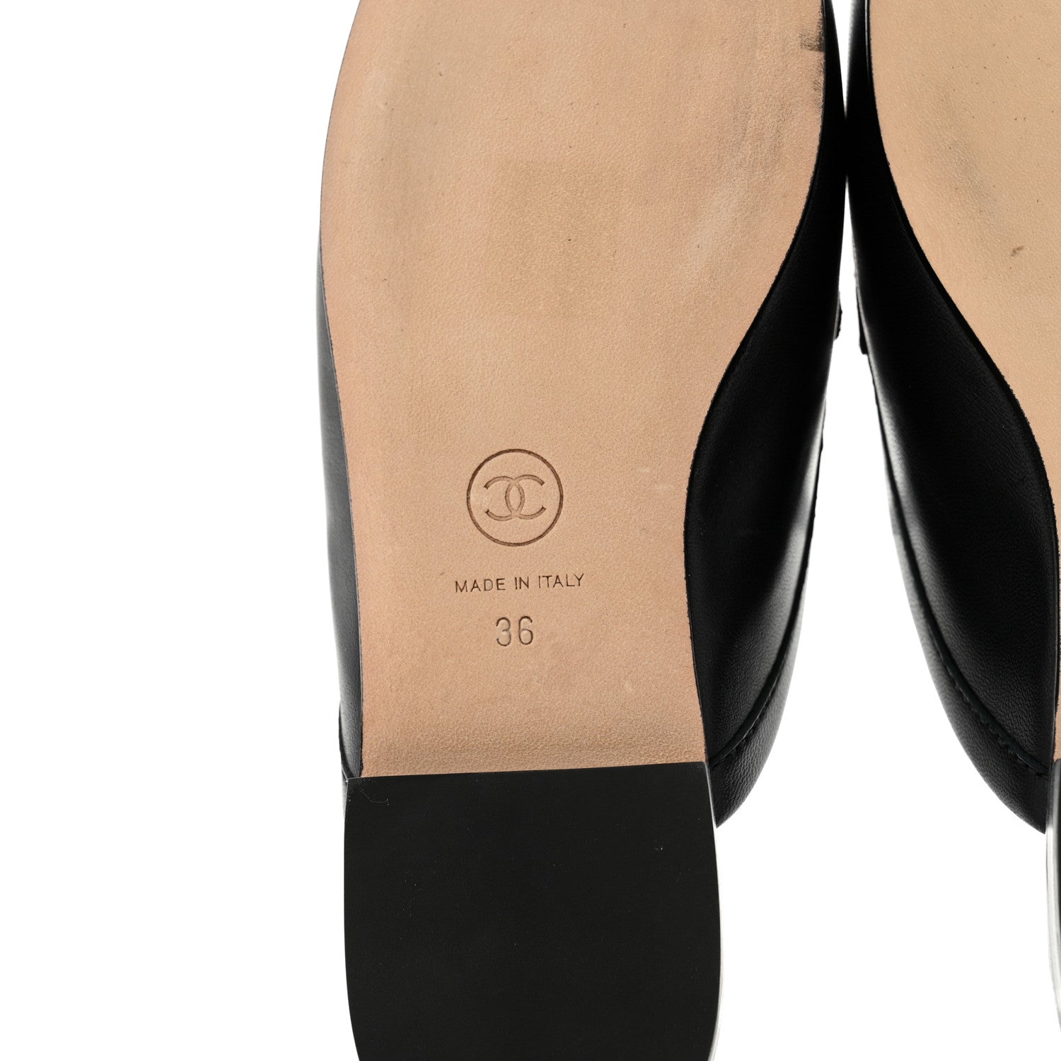 Chanel Lambskin Pearl CC Mules 36 Black 8 of 9