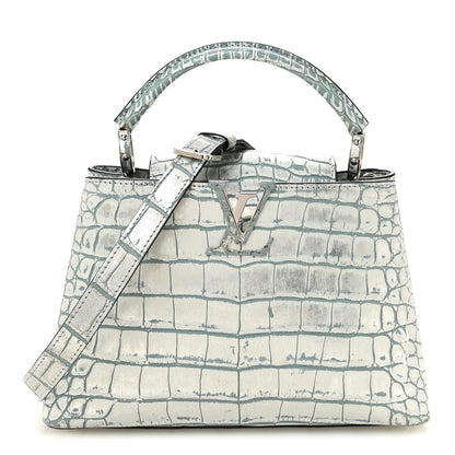 Louis Vuitton Alligator Capucines BB Blue Silver 1 of 9