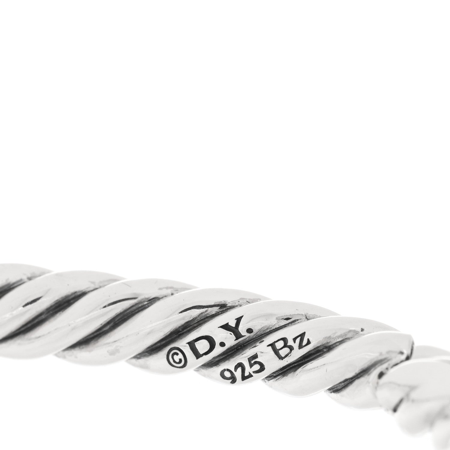 David Yurman Sterling Silver Bronze Brown Diamond 9.5mm Pure Form Smooth Bangle Bracelet 3 of 3