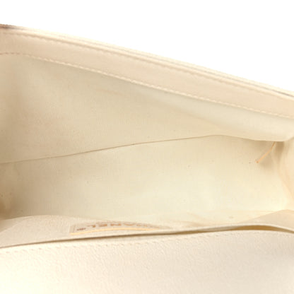 Chanel Caviar Chevron Quilted Medium Boy Flap White 5 of 9