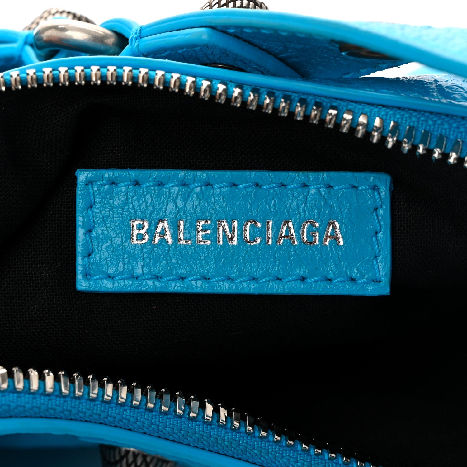 Balenciaga Agneau Arena Le Cagole Shoulder Bag XS Cyan 7 of 11