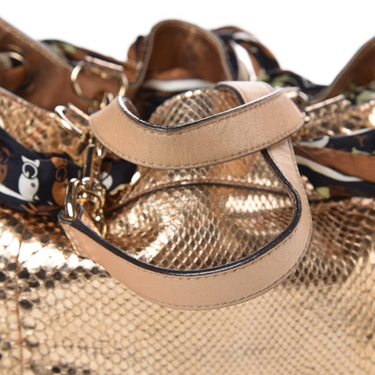 Gucci Metallic Python Large Positano Tote Gold 8 of 11