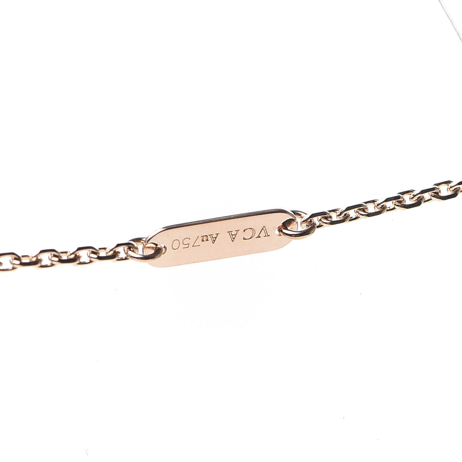 Van Cleef & Arpels 18K Rose Gold Diamond Carnelian Vintage Alhambra Pendant Necklace 6 of 7