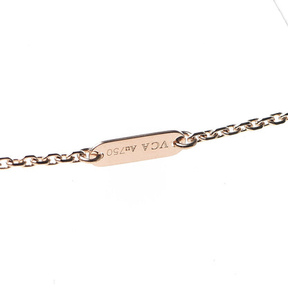 Van Cleef & Arpels 18K Rose Gold Diamond Carnelian Vintage Alhambra Pendant Necklace 6 of 7