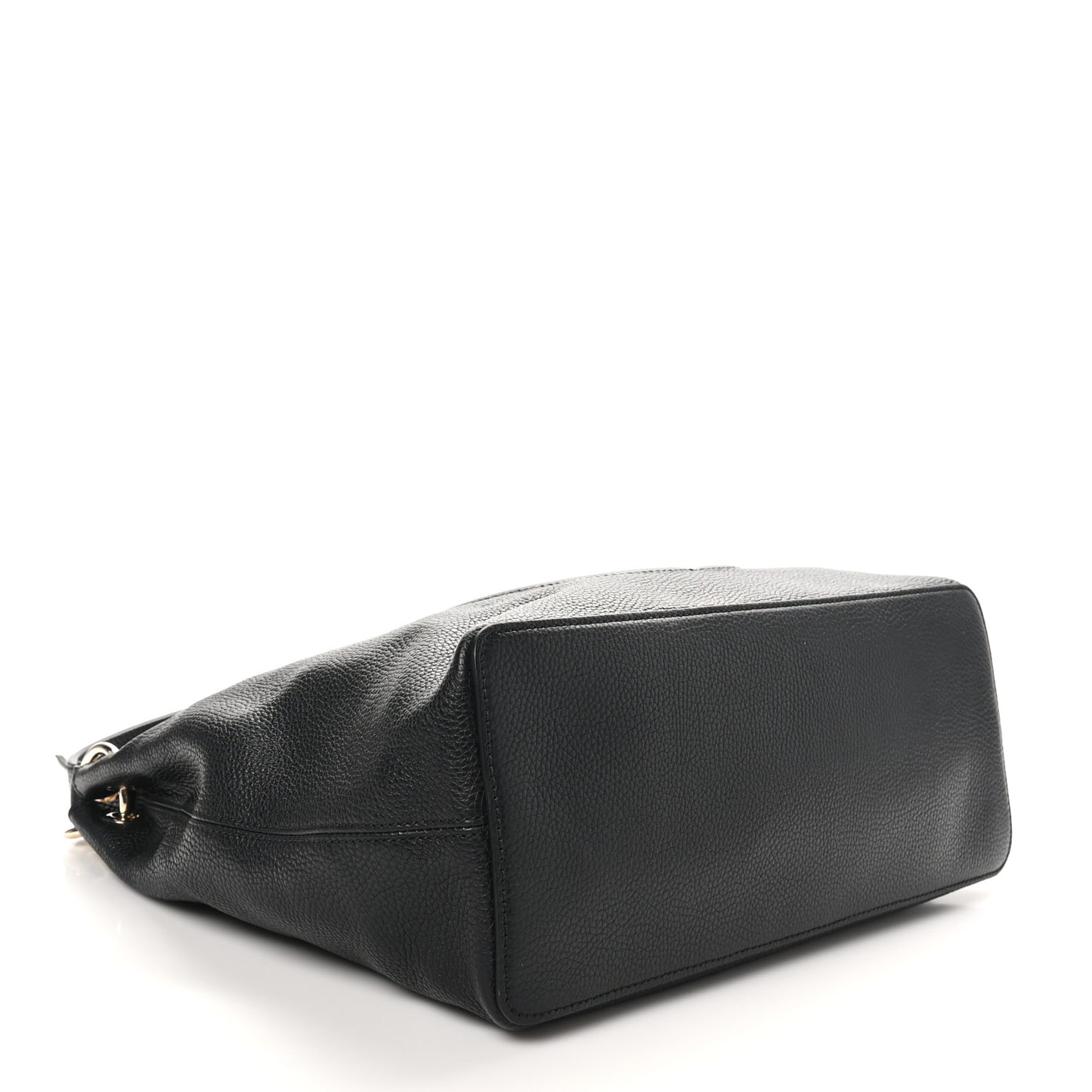 Pebbled Calfskin Large Soho Hobo Black