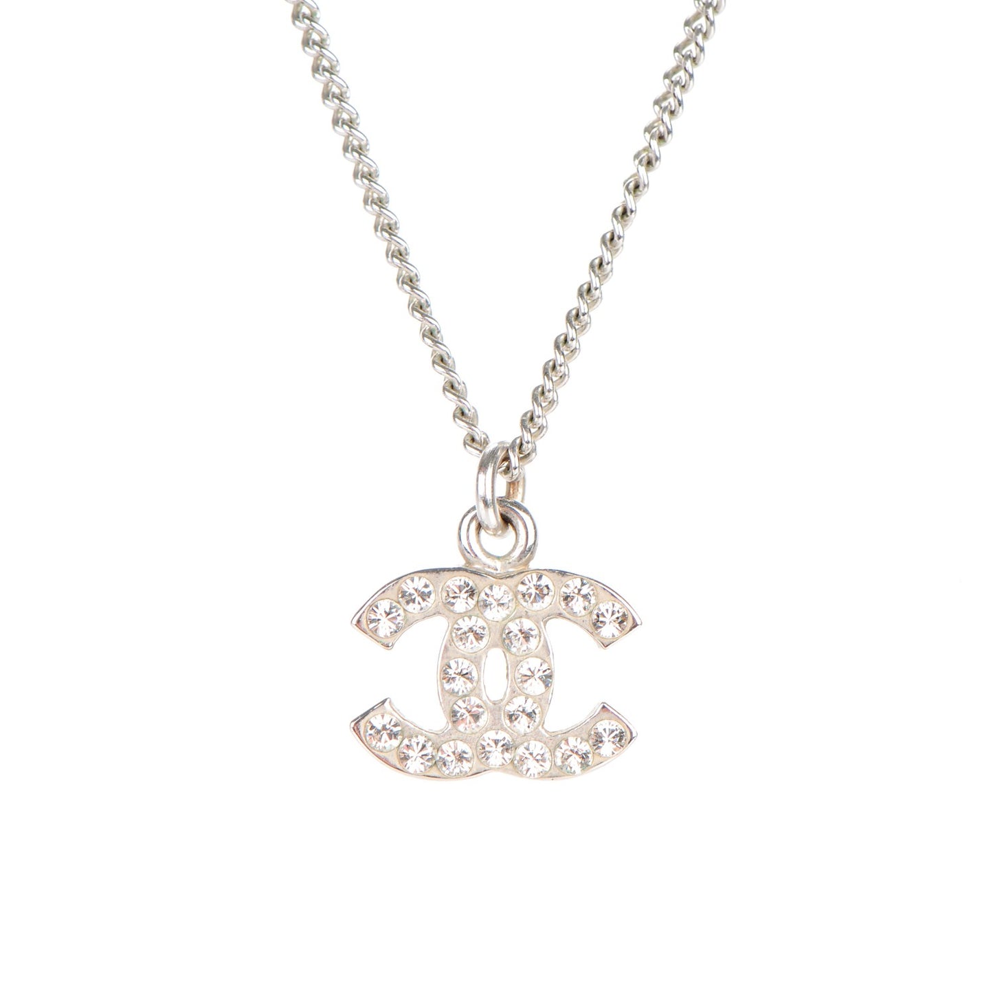 Crystal Timeless CC Necklace Silver
