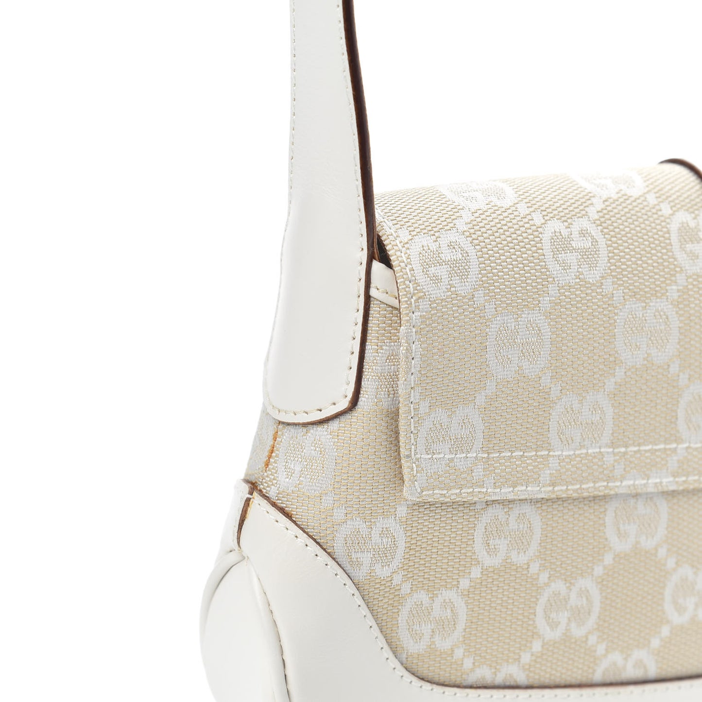 Monogram Small Jackie O Flap Hobo White