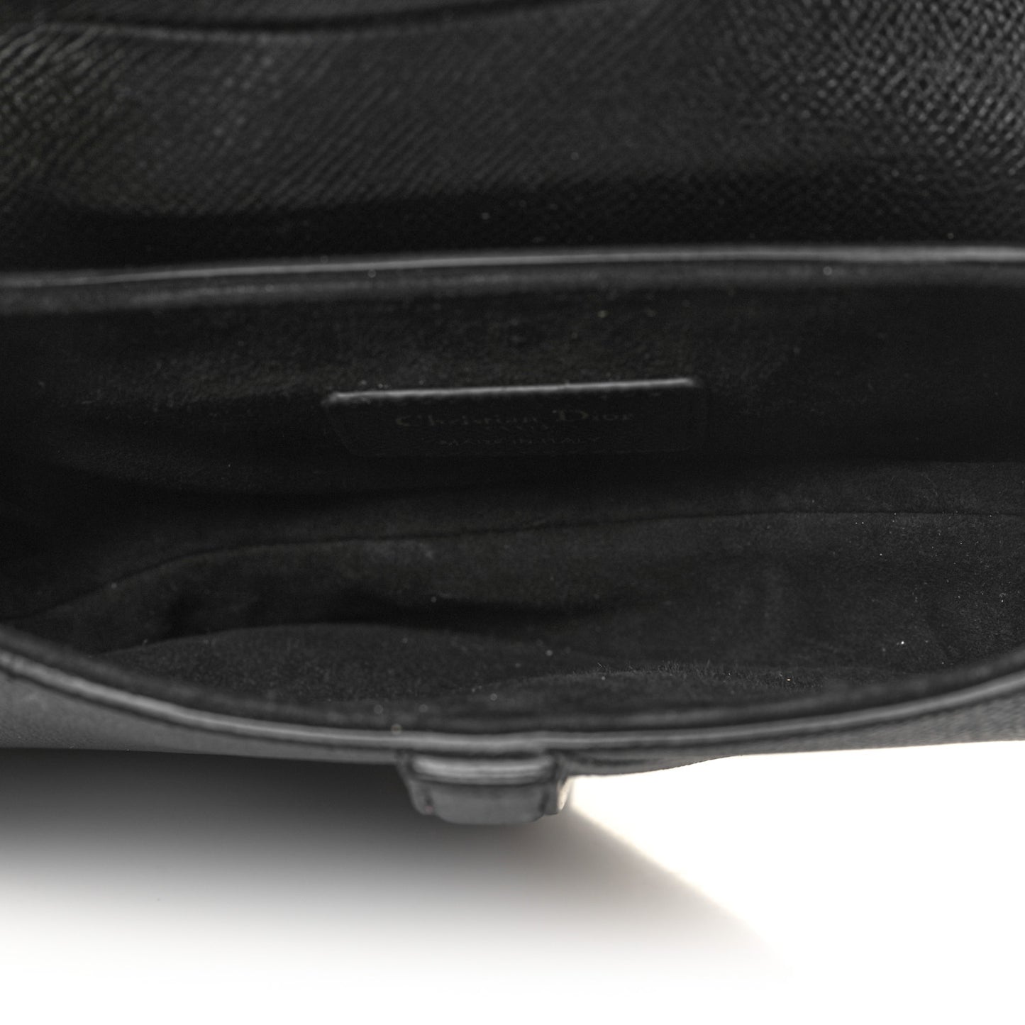 Grained Calfskin Mini Saddle Bag Black