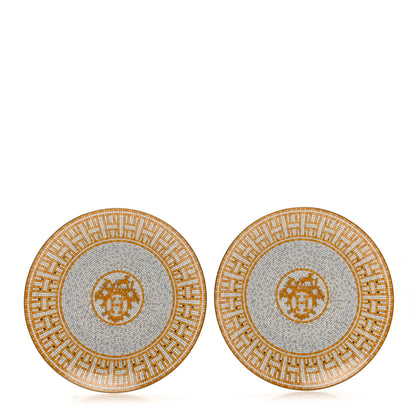 Hermes Porcelain Mosaique au 24 Dessert Plate Set of 2 1 of 7