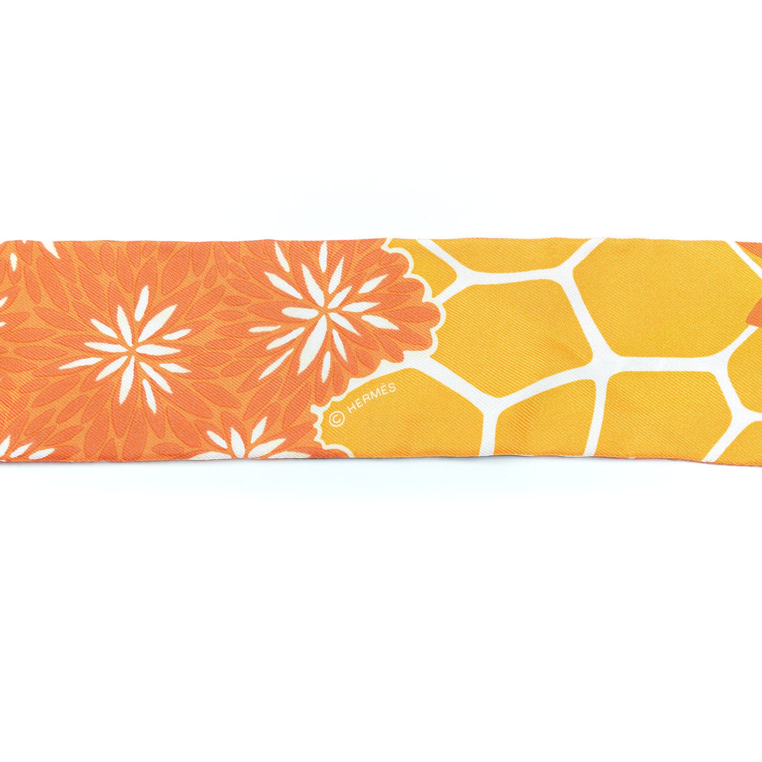 Hermes Silk The Three Graces Twilly Orange Mangue Anthracite 3 of 5