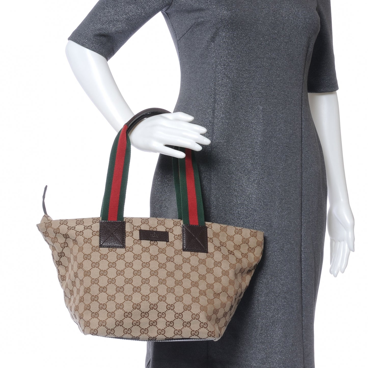 GG Monogram Medium Web Handle Bucket Tote