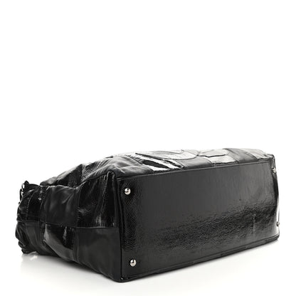 Chanel Lambskin Patent Calfskin Brooklyn Patchwork Hobo Black 4 of 12