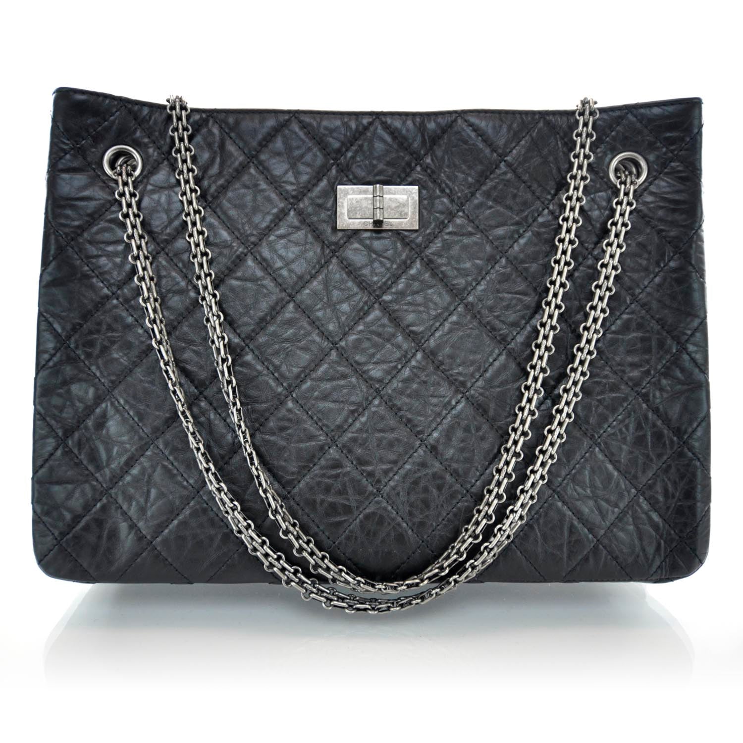 Chanel Aged Calfskin Reissue 2.55 Tote Black 1 of 10