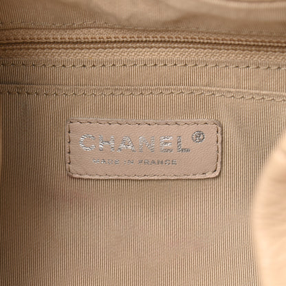 Chanel Deerskin Chevron Large CC Chain Bucket Drawstring Bag Beige 5 of 11