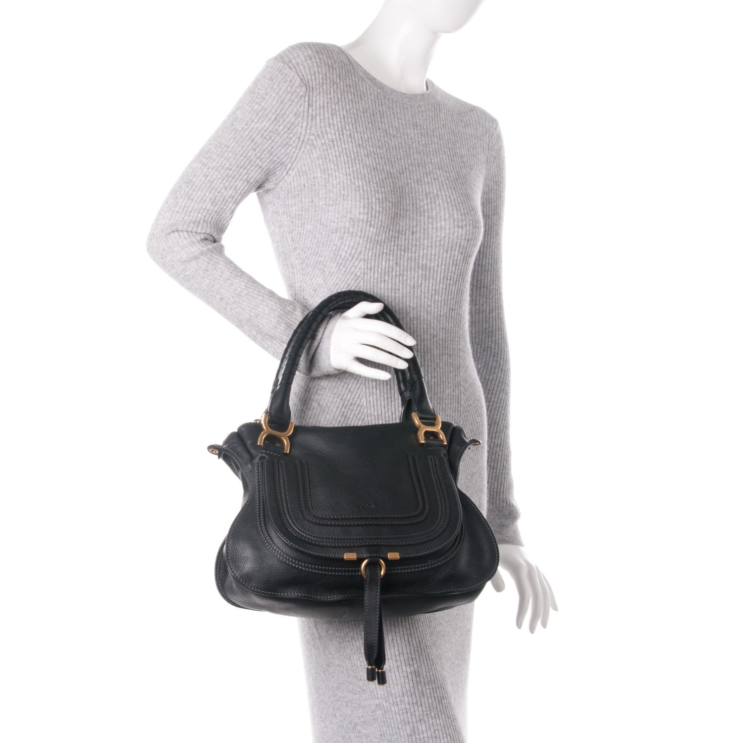 Chloe Calfskin Medium Marcie Satchel Black 2 of 8
