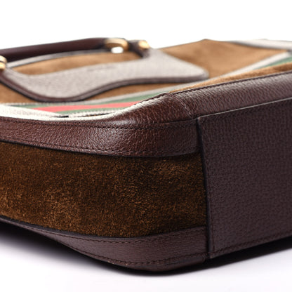 Gucci Suede Rainbow Strap Briefcase Brown 8 of 11