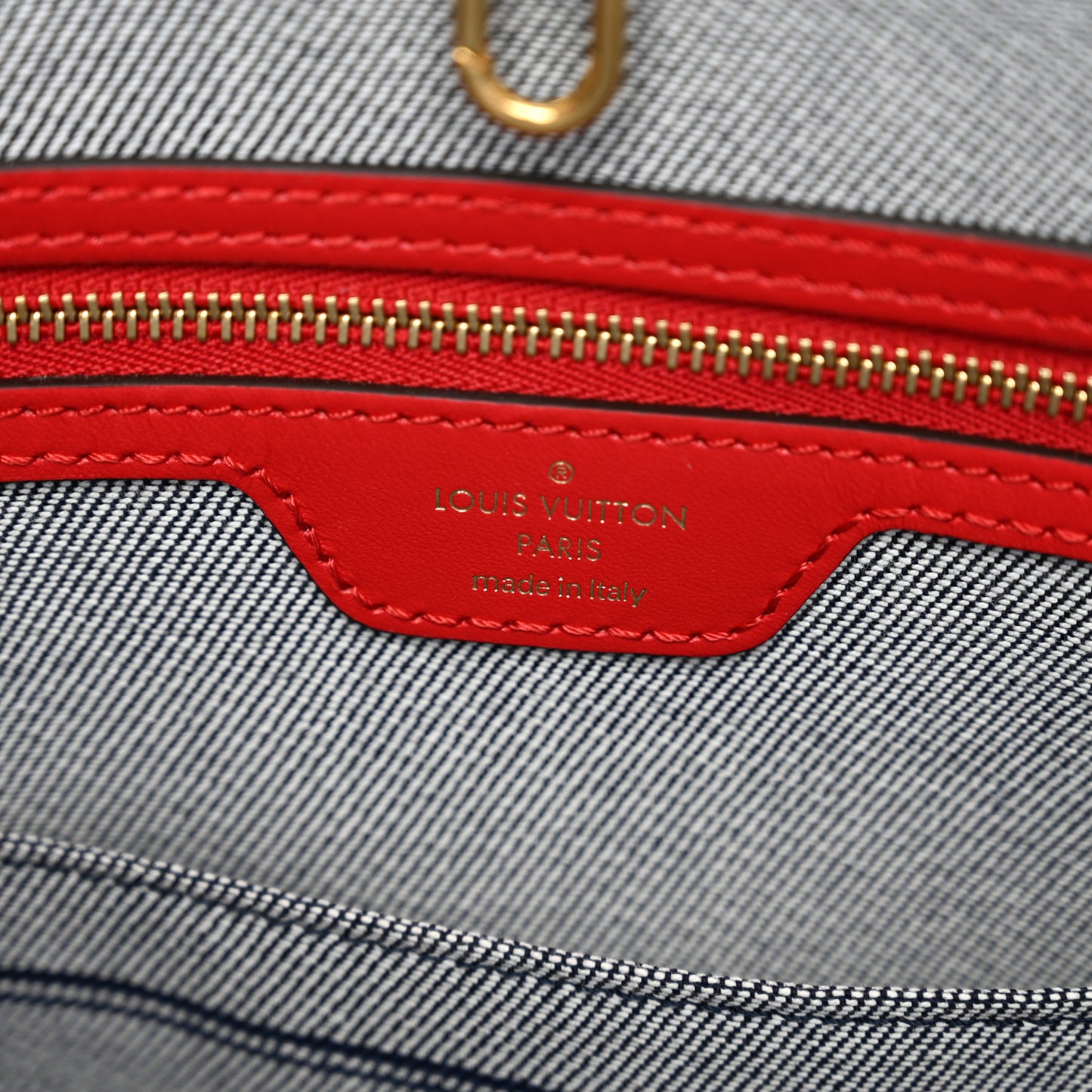 Denim Damier Monogram Onthego Blue Rouge