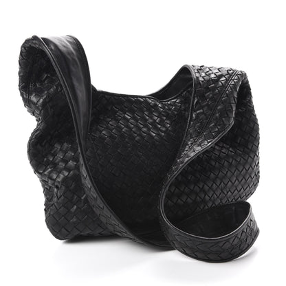 Bottega Veneta Nappa Intrecciato Shoulder Bag Black 3 of 10
