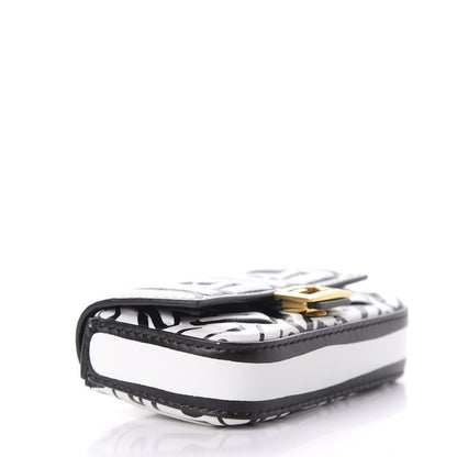Fendi X JOSHUA VIDES Nappa Vitello King FF Embossed Nano Baguette Charm White Black 4 of 5