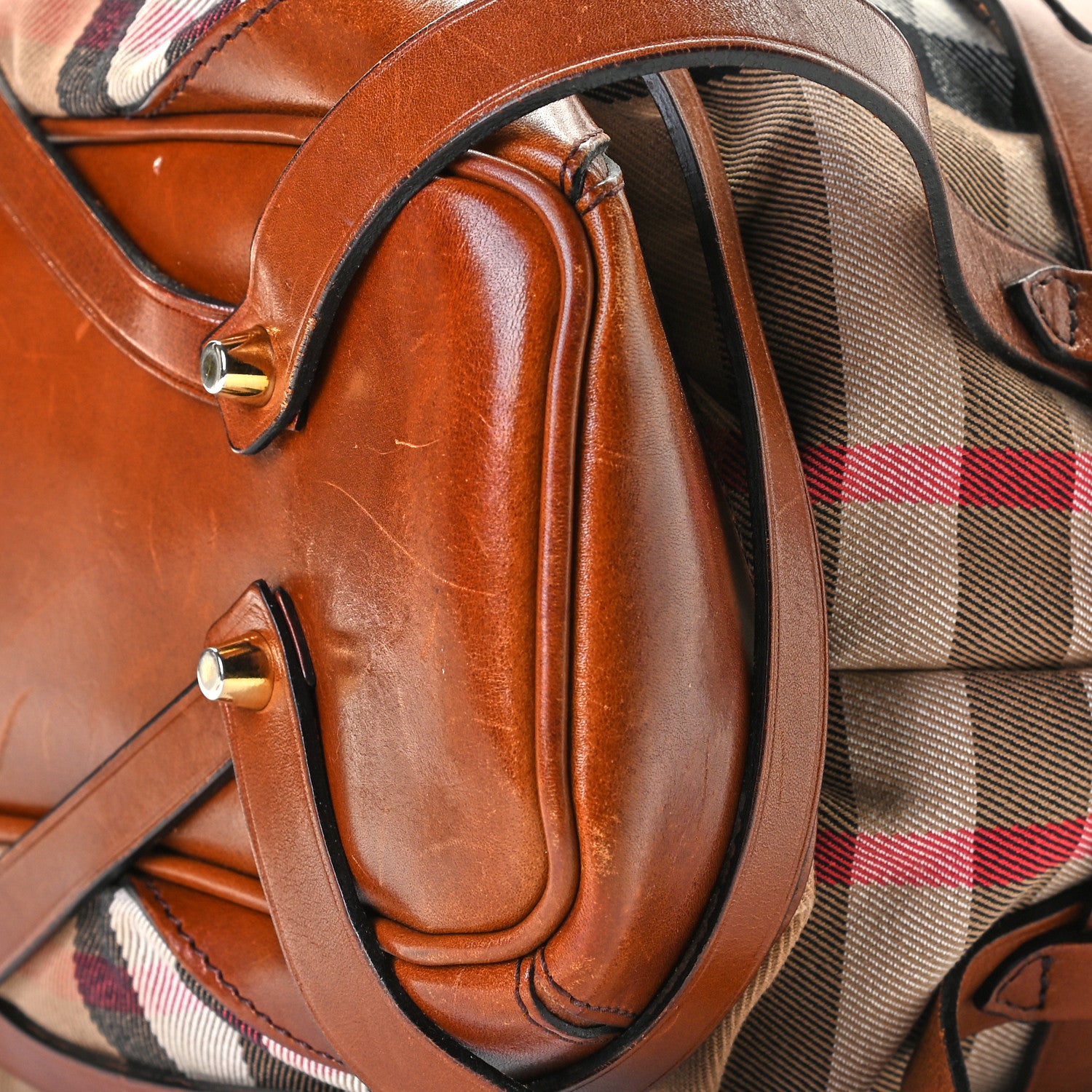 Burberry House Check Bridle Calfskin Medium Gosford Hobo Dark Tan 15 of 15